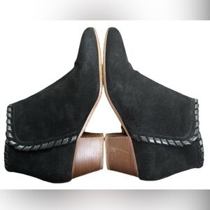 Sezane Black Suede Gabriella Ankle Boots Size 38 /‎ US Size 7